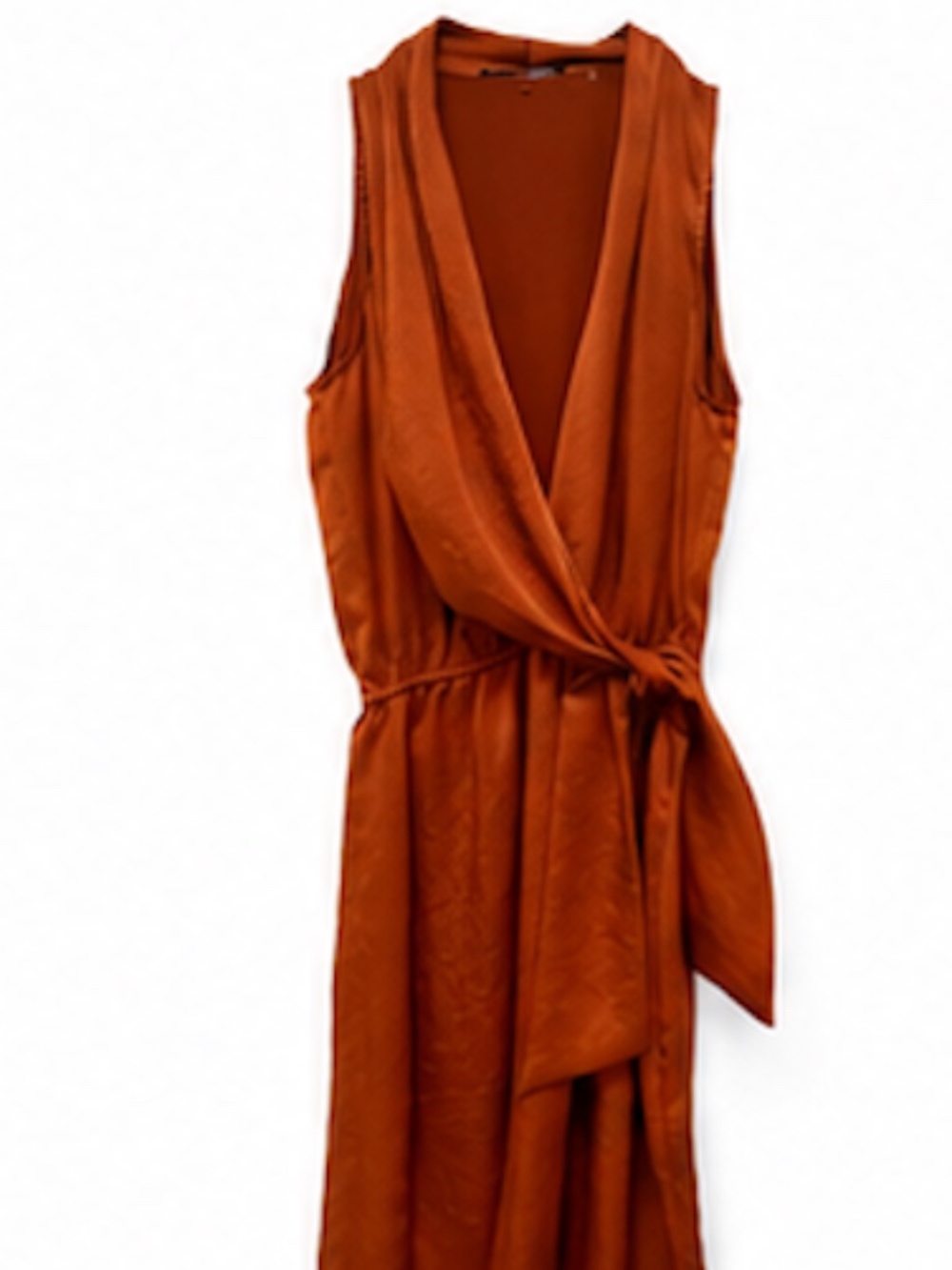 Elie Tahari Sleeveless Faux-wrap Midi Dress Size 4- Excellent
